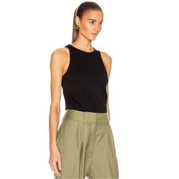 Loulou Studio Mahina Supima Cotton Black Tank - Picture 1 of 6